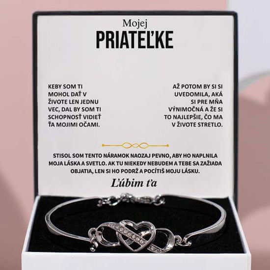 Lovilion Dámsky náramok s prepletenými srdiečkami - Mojej priateľke – Vždy si ma ponechaj vo svojom srdci - valentínsky darček pre priateľku | CHLOE_HEARTBRACELET