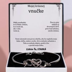 Lovilion Dámsky náramok so srdiečkami - Mojej krásnej vnučke – Vždy si ma ponechaj vo svojom srdci - darček na Valentína pre vnučku | ZOE_HEARTBRACELET