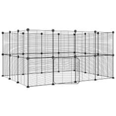 Vidaxl 28-panelová klietka pre domáce zvieratá čierna 35x35 cm oceľ