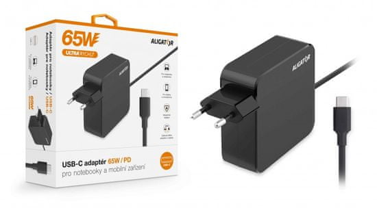 Aligator Power Delivery 65W USB-C adaptér