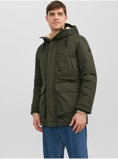 Jack&Jones Kaki pánska zimná parka Jack & Jones Clip