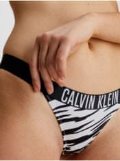Calvin Klein Bielo-čierny dámsky vzorovaný spodný diel plaviek Calvin Klein Underwear Intense Power S