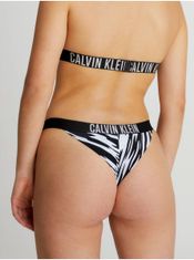 Calvin Klein Bielo-čierny dámsky vzorovaný spodný diel plaviek Calvin Klein Underwear Intense Power S