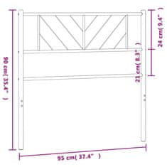 Vidaxl Kovové čelo postele biele 90 cm