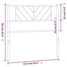 Vidaxl Kovové čelo postele biele 107 cm