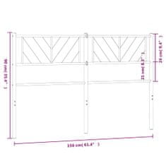 Vidaxl Kovové čelo postele čierne 150 cm