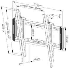 Neomounts WL35-550BL14/Držiak displeja/na stenu/32-65"/sklopný/VESA 400X400/nosn. 60kg/čierny