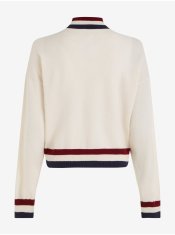 Tommy Hilfiger Biely dámsky vlnený sveter s prímesou kašmíru Tommy Hilfiger M