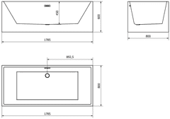 Mexen VIGO VOĽNE STOJACA VANA Biela 178 x 80 CM + sifón automat, 51251788000