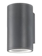 Nova Luce NOVA LUCE vonkajšie nástenné svietidlo NODUS tmavo šedý hliník sklenený difúzor GU10 1x7W 220-240V IP54 bez žiarovky svetlo dole 773221