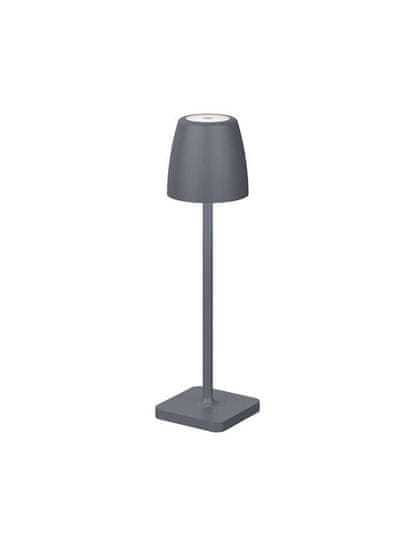 Nova Luce NOVA LUCE vonkajšia stolná lampa COLT tmavo šedý liaty hliník a akryl LED 2W 3000K IP54 62st. 5V DC vypínač na tele USB kábel stmievateľné 9223413