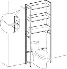 VASAGLE Kúpeľňový stojan s policami VASAGLE BTS002B01V1