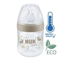 Nuk Fľaša dojčenská For Nature s kontrolou teploty, hnedá 150 ml