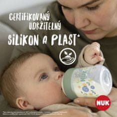 Nuk Fľaša dojčenská For Nature s kontrolou teploty, zelená 150 ml