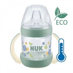 Nuk Dojčenská fľaša na učenie for Nature s kontrolou teploty 6-18m zelená