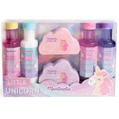 Vidaxl Darčeková súprava do kúpeľa Little Unicorn Kúpeľová guľa 2x150g + telové mlieko 240ml + gél do kúpeľa 2x240ml + šampón 240ml