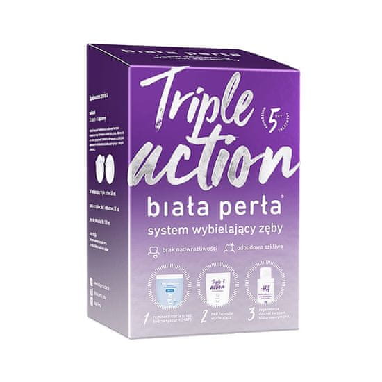 Vidaxl Triple Action domáca súprava na bielenie zubov bieliaca zubná pasta 30ml + bieliaci gél 50ml + oplachovanie 100ml + tvarovacie vaničky x3