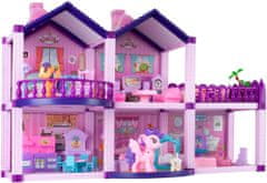 WOWO Luxusná vila pre bábiku s poníkom a 38,5 cm koňmi