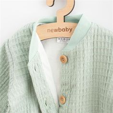NEW BABY Dojčenský mušelínový kabátik Comfort clothes šalviová - 68 (4-6m)
