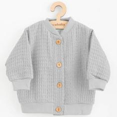 NEW BABY Dojčenský mušelínový kabátik Comfort clothes sivá - 86 (12-18m)