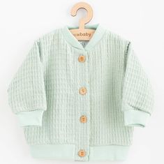 NEW BABY Dojčenský mušelínový kabátik Comfort clothes šalviová - 74 (6-9m)