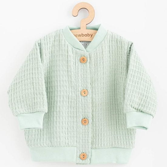 NEW BABY Dojčenský mušelínový kabátik Comfort clothes šalviová - 74 (6-9m)