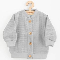 NEW BABY Dojčenský mušelínový kabátik Comfort clothes sivá - 56 (0-3m)
