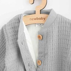 NEW BABY Dojčenský mušelínový kabátik Comfort clothes sivá - 56 (0-3m)