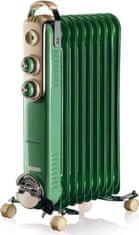 Ariete Vintage oil Radiator with 9 Element 838/04, zelený