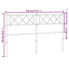 Vidaxl Kovové čelo postele čierne 140 cm