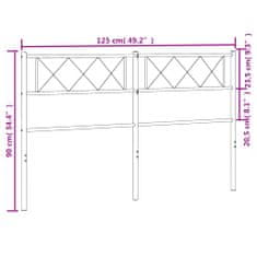 Vidaxl Kovové čelo postele biele 120 cm