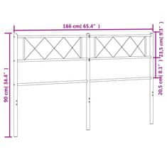 Vidaxl Kovové čelo postele biele 160 cm