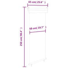 Vidaxl Bočná markíza na balkón 60x250 cm, sivá