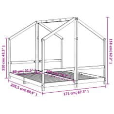 Petromila vidaXL Rám detskej postele 2x(80x200) cm masívna borovica