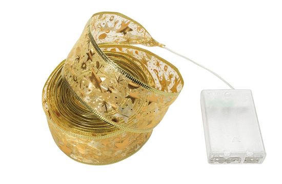 CoolCeny Vianočná svietiaca LED stuha - Ribbon Gold – 10 metrov - Multicolor