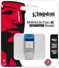 Kingston Čítačka kariet MobileLite DUO 3C USB3.1 + Typ C, microSDHC/SDXC