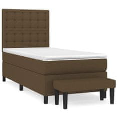 Petromila vidaXL Boxspring posteľ s matracom tmavohnedá 90x190 cm látka