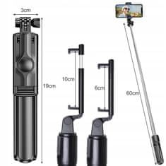 MG Tripod bluetooth selfie tyč so statívom, čierna