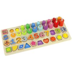 Nobo Kids Drevené puzzle Fish Blocks Digits Abacus