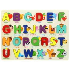Nobo Kids Drevené puzzle bloky písmen abecedy 26 ks