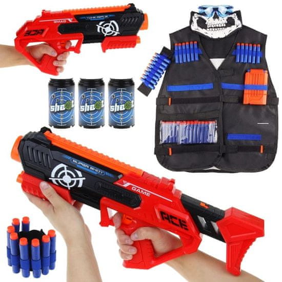 Nobo Kids Set 2v1 Bullet Gun Nerf Vesta