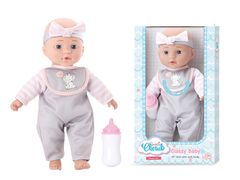 Nobo Kids Baby Mäkká plyšová bábika hovorí mama, otec, 30 cm