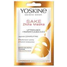 shumee Geisha Mask Saké liftingová a rozjasňujúca maska na zlatej látke SOS 20ml