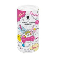 shumee Kids Foaming & Colored Bath Salts penivá soľ do kúpeľa pre deti Ružová 250g