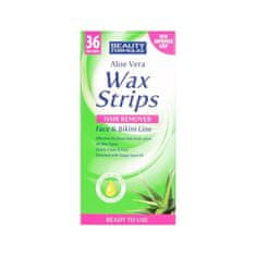 shumee Wax Strips Hair Remover Aloe Vera pásiky na depiláciu tváre a oblasti bikín 36 ks.