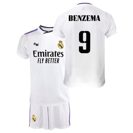 FAN SHOP SLOVAKIA Detský dres Real Madrid FC Benzema, replika, komplet