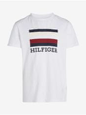 Tommy Hilfiger Biele chlapčenské tričko Tommy Hilfiger 128