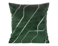 DESIGN 91  Zamatová obliečka na vankúš - Blink 37, zelená s lesklým vzorom 45 x 45 cm
