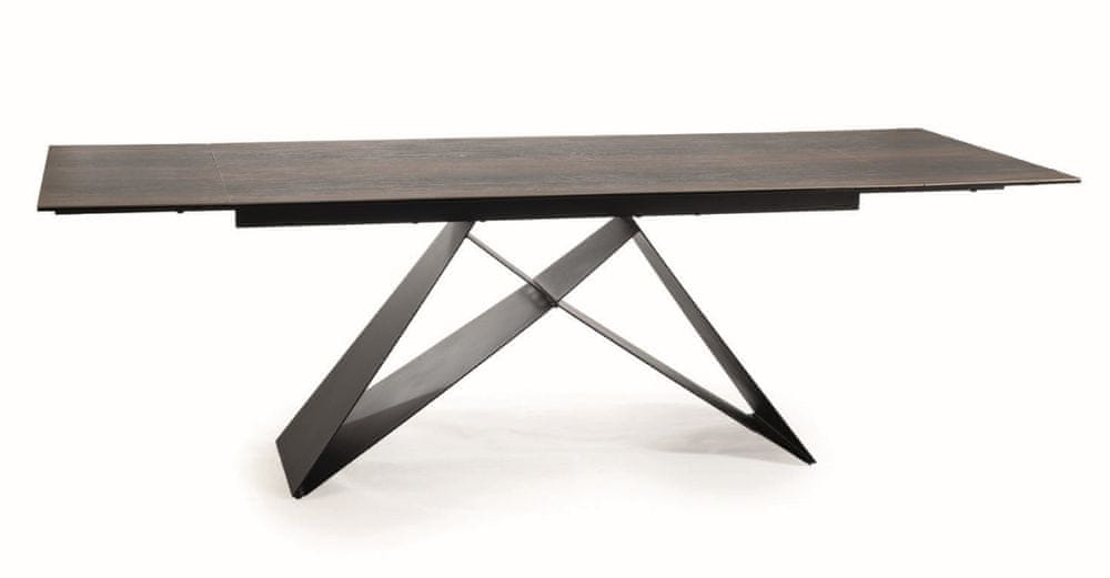 Veneti Rozkladací jedálenský stôl VIDOR 3 - 180x90, hnedý / matný čierny