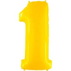 Grabo Nafukovací balónik číslo 1 žltý 102cm extra veľký -